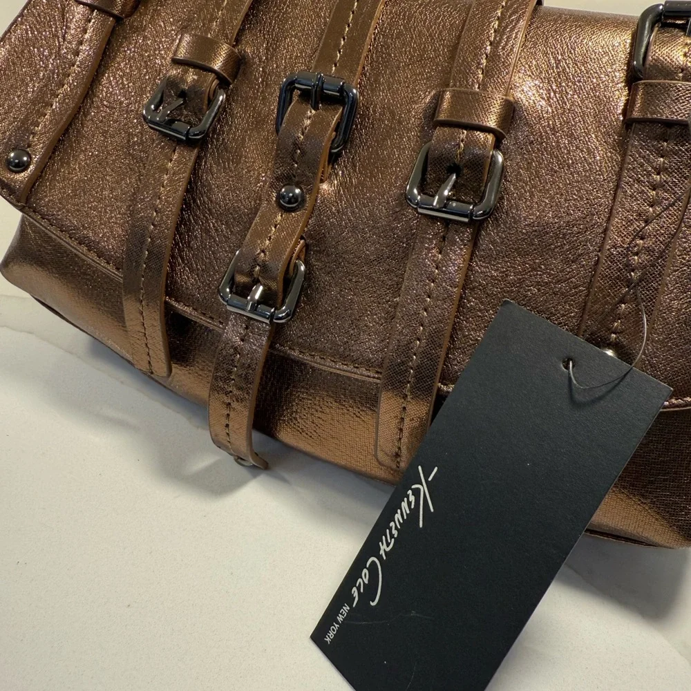 Kenneth Cole Metallic Brown/Bronze Ladies Purse - Picture 4 of 5